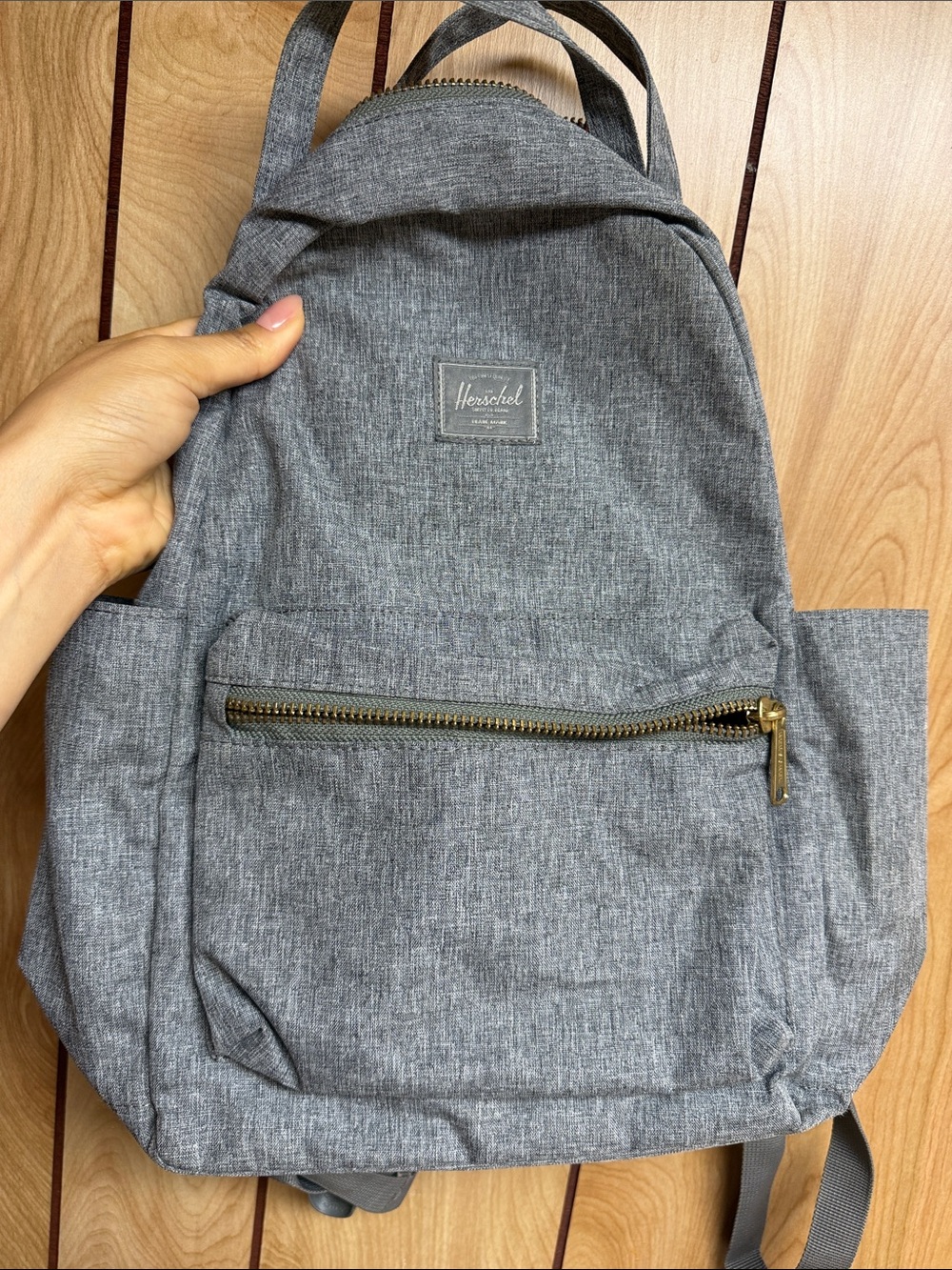 Herschel Supply Company Kids Backpack in Heather Gray with Brass Zipper